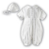 Sarah Louise Ivory Short Sleeved Christening Romper Style 232SZ