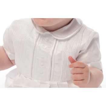Sarah Louise Ivory Short Sleeved Christening Romper Style 232SZ