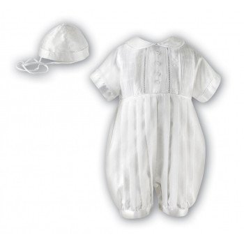 Sarah Louise White Short Sleeved Christening Romper Style 232SZ
