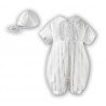 Sarah Louise White Short Sleeved Christening Romper Style 232SZ