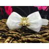 Satin Bow Diamanté Buckle Baby Headband Style 375