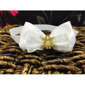 Satin Bow Diamanté Buckle Baby Headband Style 375