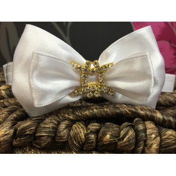 Satin Bow Diamanté Buckle Baby Headband Style 375
