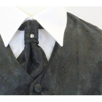 Boys Black 4 Piece Pageboy Waistcoat Suit Style 520