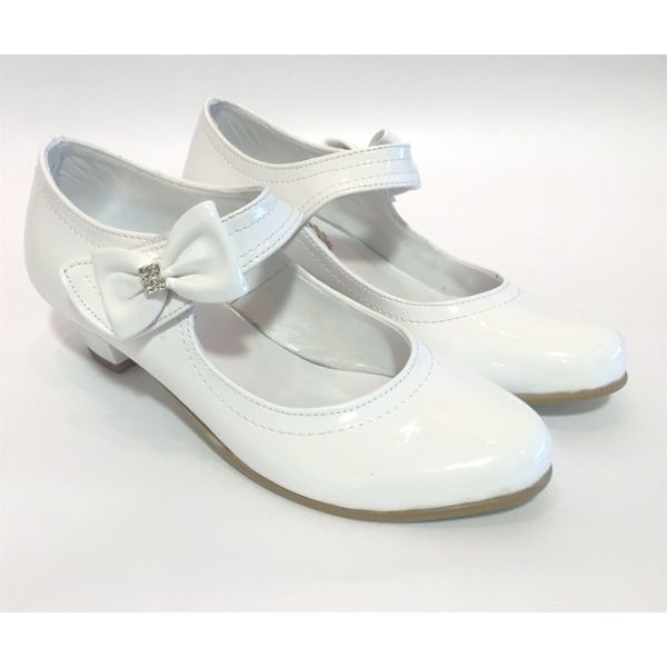 Girls Leather White Communion Special Occasions Shoes Style 130
