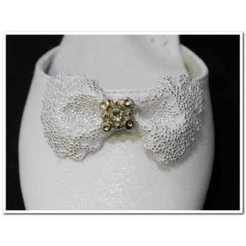 White Leather First Holy Communion Shoes Style 715