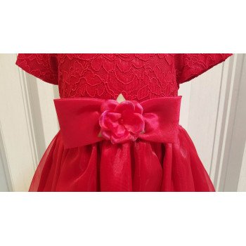 Red Flower Girls Dress by Sevva Style B815