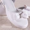 White Leather First Holy Communion Shoes Style 671