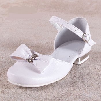 White Leather First Holy Communion Shoes Style 671