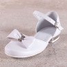 White Leather First Holy Communion Shoes Style 671