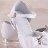White Leather First Holy Communion Shoes Style 671