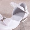 White Leather First Holy Communion Shoes Style 671