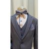 Checkered White/Blue Bow Tie and Handkerchiefs Style MC 00
