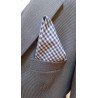 Checkered White/Blue Bow Tie and Handkerchiefs Style MC 00