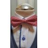 Checkered Red/White Bow Tie and Handkerchiefs Style MC 107
