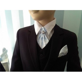 Stylish Blue Cravat with Handkerchiefs c02