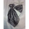 Stylish Black/Silver Cravat with Handkerchiefs c03
