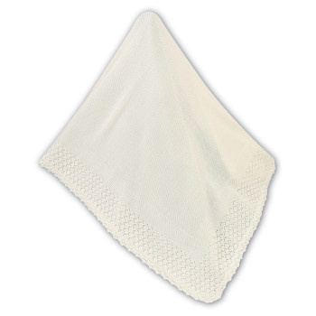 Beautiful Ivory Christening Shawl from Sarah Louise 008B