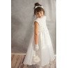 Handmade Communion Crochet Dress Style Satin Flower