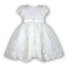 Sarah Louise Ivory Bead and Flower Christening/Special Occasion Dress Style 070012B