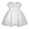 Sarah Louise Ivory Bead and Flower Christening/Special Occasion Dress Style 070012B