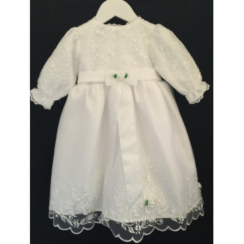 Baby Girls White Christening/Baptism Dress with Bonnet Style PCH-35