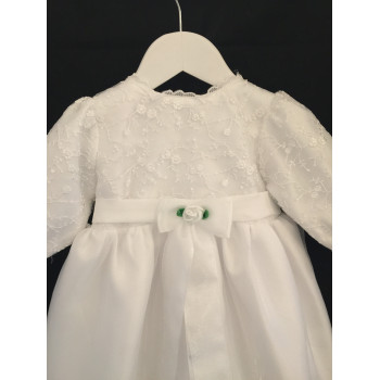 Baby Girls White Christening/Baptism Dress with Bonnet Style PCH-35