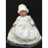 Baby Girls White Christening/Baptism Dress with Bonnet Style PCH-35