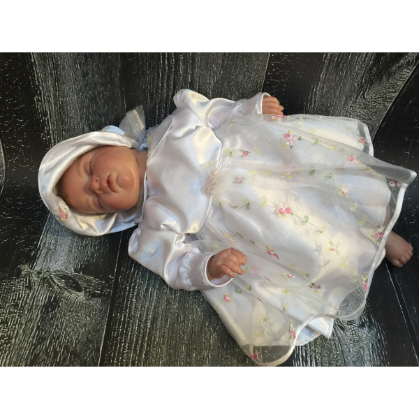 Lovely White Satin Embroidered Christening/Special Occasion Dress style Rosalia Lovely White Satin Embroidered Christening/Special Occasion Dress style Rosalia