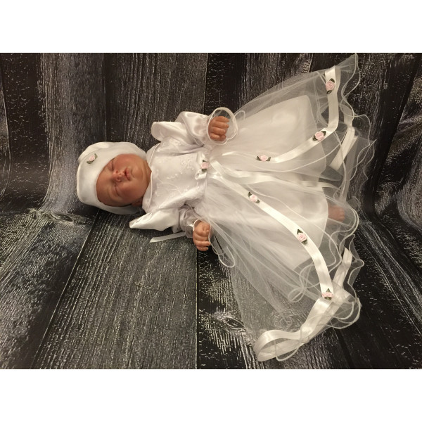 Stunning White Christening/Baptise/Special Occasion Dress with Roses style Bella II
