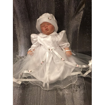 Stunning White Christening/Baptise/Special Occasion Dress with Roses style Bella II