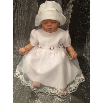 Pretty Christening /Special Occasion Dress with Lace and Roses style Tina