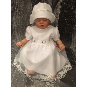 Pretty Christening /Special Occasion Dress with Lace and Roses style Tina
