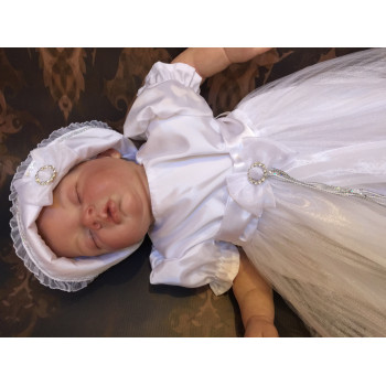 White and Silver Christening/Special Occasion Dress style CH-29