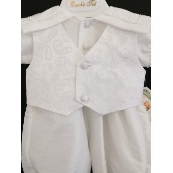 Couche Tot Baby Boys White Christening Romper Style CHR200