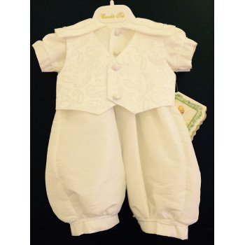 Couche Tot Baby Boys Ivory Christening Romper Style CHR200