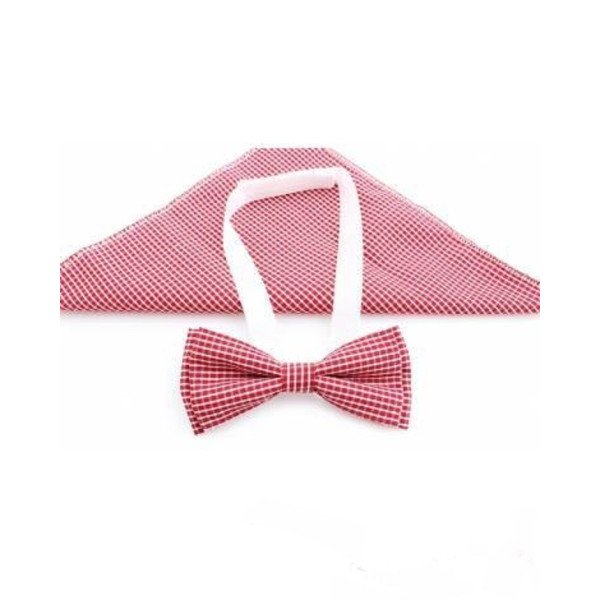 Checkered Red/White Bow Tie and Handkerchiefs Style MC 107 Checkered Red/White Bow Tie and Handkerchiefs Style MC 107