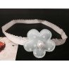 Cute Baby Girls Headband with Blue Polka Dots Flower and Pearl 128