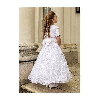 White Lace Communion Dress Style EVELYN Full Length
