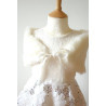 Elegant Ivory Faux Fur Communion/Special Occasion Bolero Cape Style 1799
