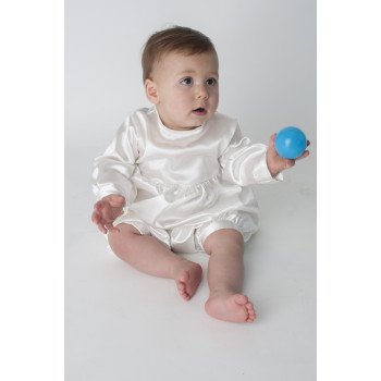 Boys Christening Romper in White BR02