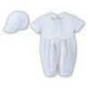 Sarah Louise White Boys Christening Romper Style 002210S