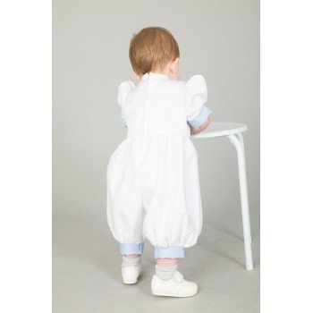 Christening Romper White/Blue br21