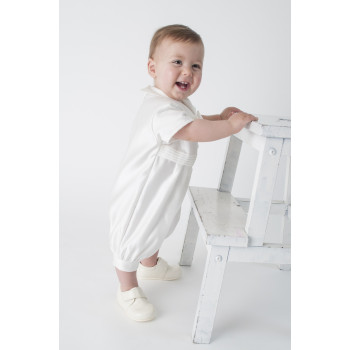 Boys Vivaki Ivory Christening Romper Style CR03