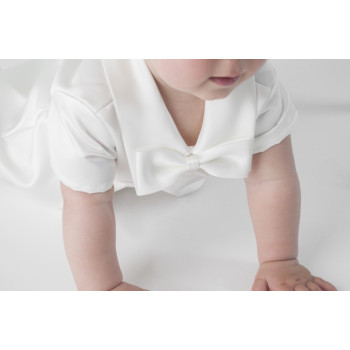 Boys Vivaki Ivory Christening Romper Style CR03