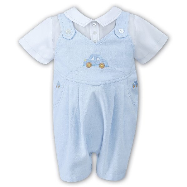Sarah Louise Baby Boy Blue & White Special Occasion Romper Style 010703 Sarah Louise Baby Boy Blue & White Special Occasion Romper Style 010703