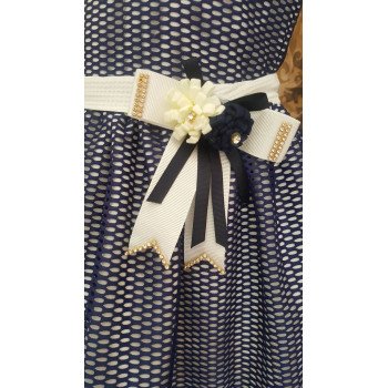 Lovely White /Navy Special Occasion/ Party Dress style 0636