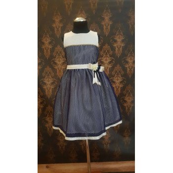 Lovely White /Navy Special Occasion/ Party Dress style 0636