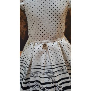 Lovely Polka Dots Marine Style Special Occasion Dress style 4925pink