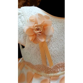 Lovely Special Occasion White and Peach style 0596
